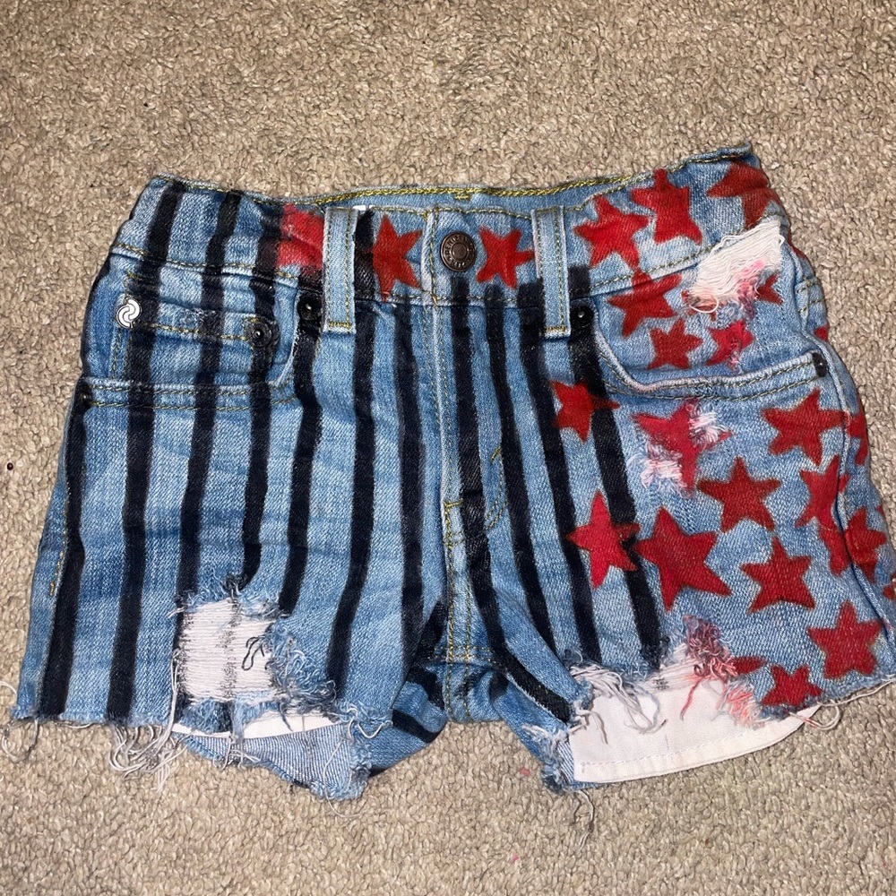 Harley Quinn Cosplay Stripe Star Denim Shorts